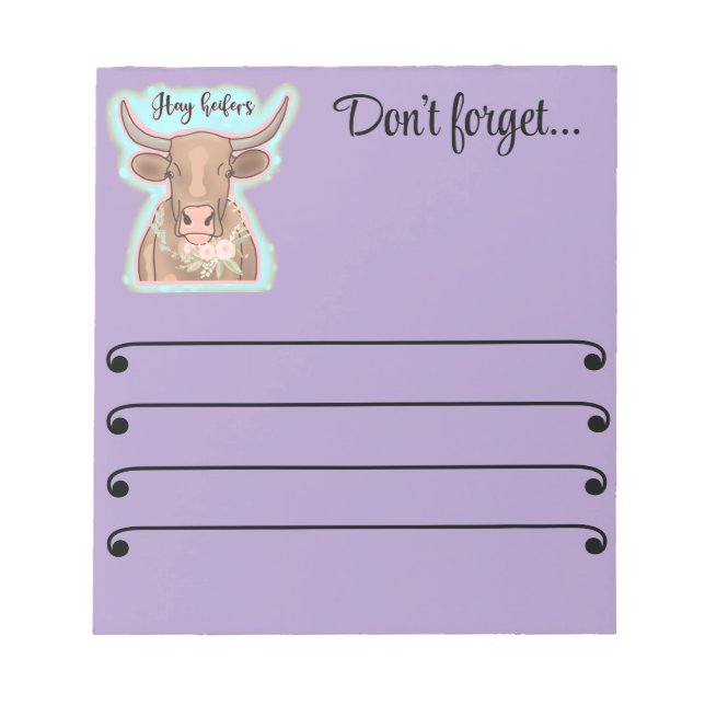 Bloco De Notas novilhas de feno (Frente)