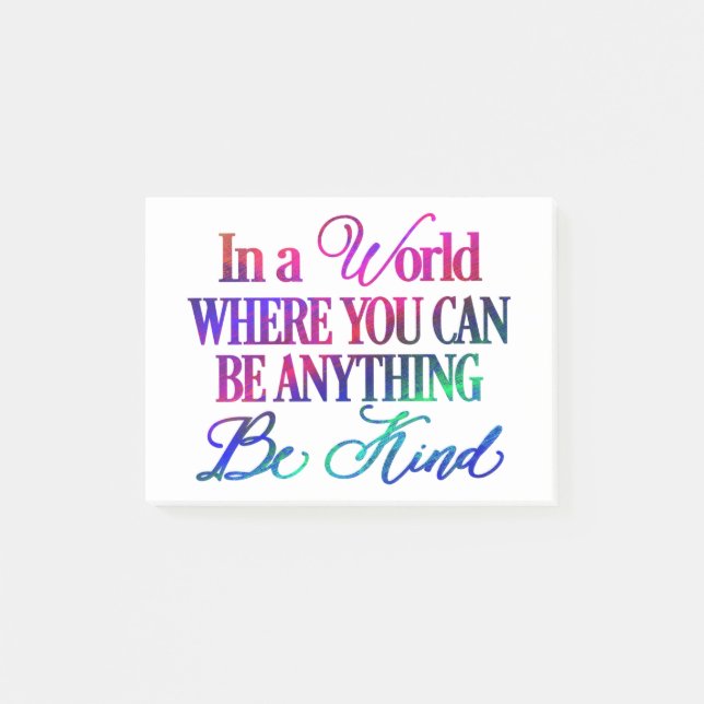 Bloco De Notas Num mundo onde você pode ser qualquer coisa - seja (Frente)