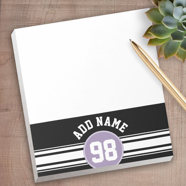 Bloco De Notas Números de Nome Personalizado de Jersey do Black & (Personalized Notepad - a fun gift or useful promotional product)