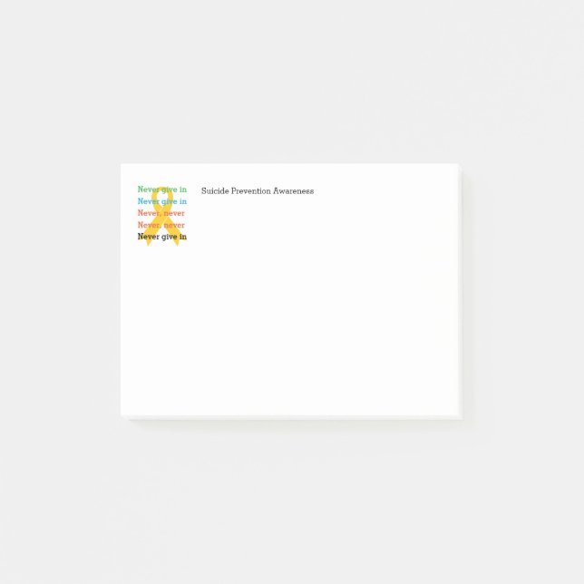 Bloco De Notas NUNCA ENTRE | Churchill | Prevenção de suicídio 4x (Frente)