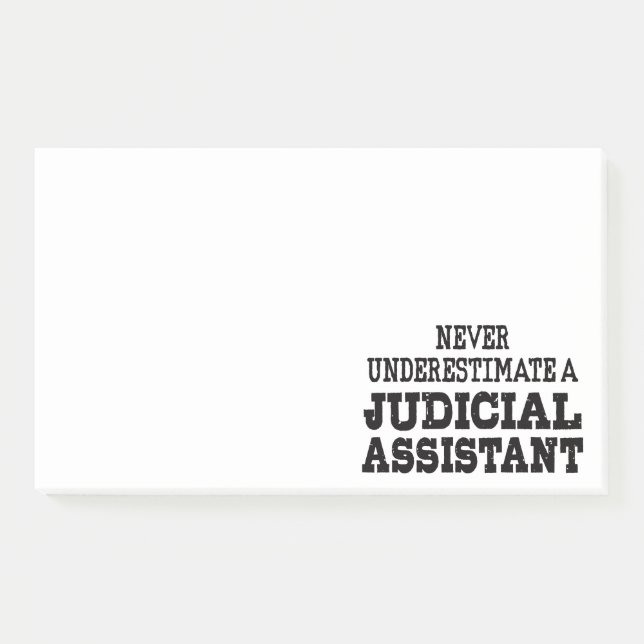 Bloco De Notas Nunca subestime um assistente judicial (Frente)