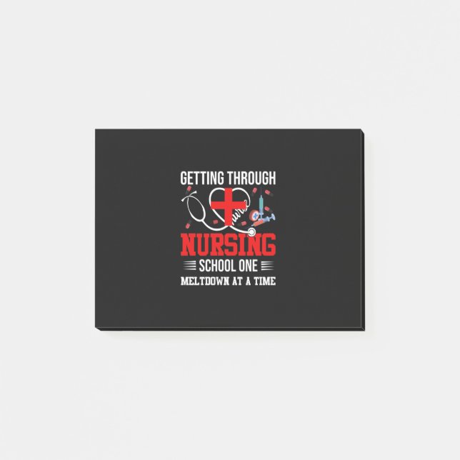 Bloco De Notas Nurse Gift | Getting Through Nursing School One (Frente)