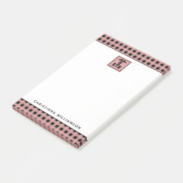 Bloco De Notas Nurse Registrada de Padrão de Xadrez Personalizado