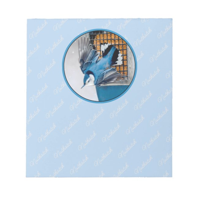 Bloco De Notas Nuthatch Branca em Neve - Foto original (Frente)