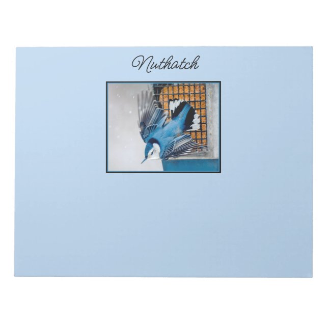 Bloco De Notas Nuthatch Branca em Neve - Foto original (Frente)
