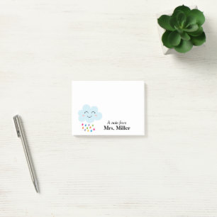 Bloco De Notas Nuvem de Chuva Feliz Personalizada