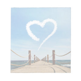 Bloco De Notas Nuvem Sem Caminho em Forma de Coração