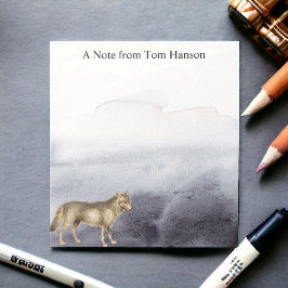 Bloco De Notas Nuvens Azuis do Lobo de Aquarelas Personalizadas