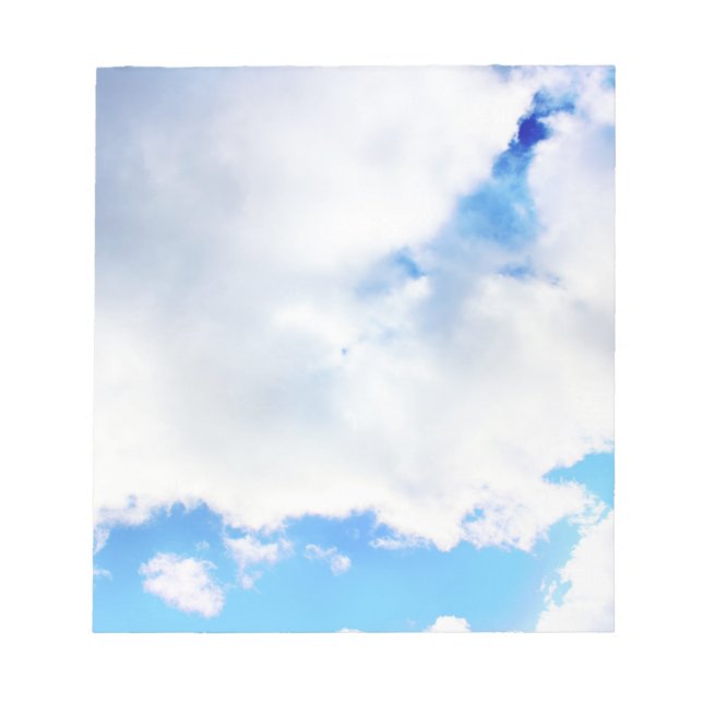 Bloco De Notas Nuvens brancas inchado e céu azul (Frente)