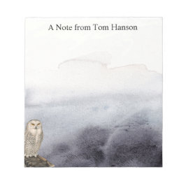 Bloco De Notas Nuvens de Azul de Coruja de Aquarelas Personalizad