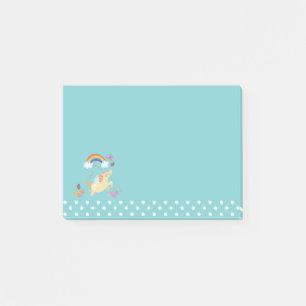 Bloco De Notas Nuvens e Flores do Unicórnio Arco-Íris