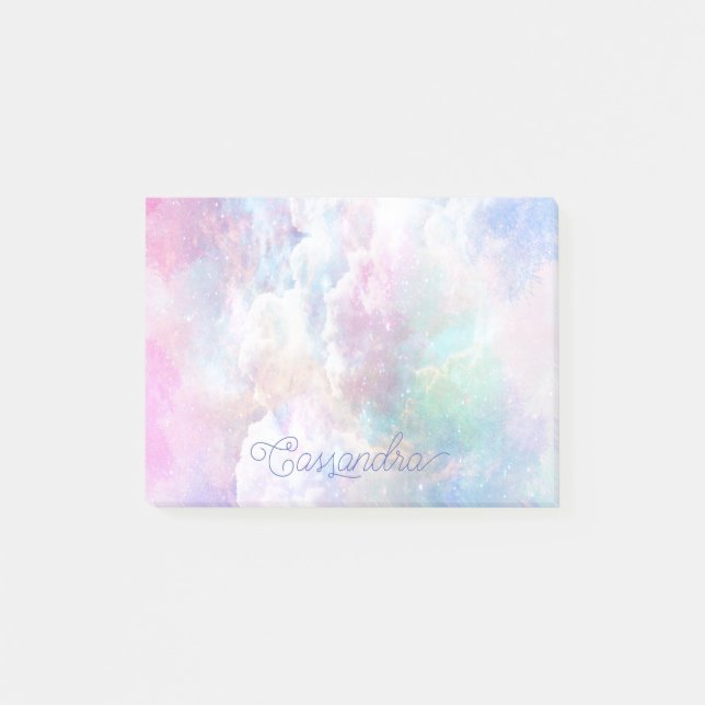 Bloco De Notas Nuvens Sonhadoras e Estrelas Personalizadas (Frente)