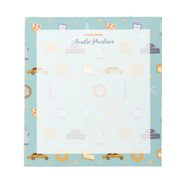 Bloco De Notas NYC - Padrão Urbano Turquoise Nome Verde