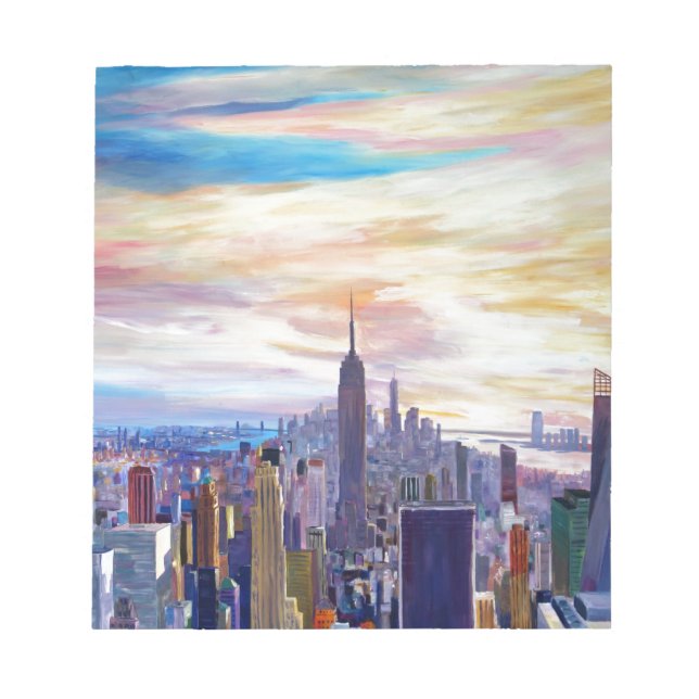 Bloco De Notas NYC Panorama com Chrysler e Empire State (Frente)