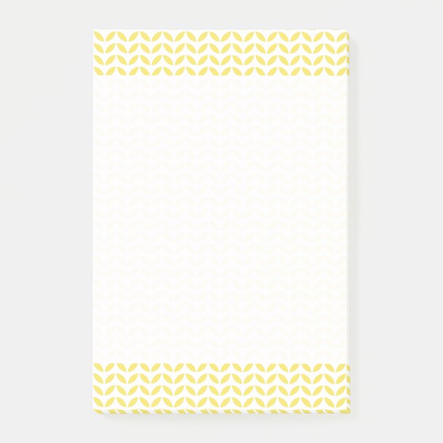 Bloco De Notas O amarelo na moda moderno deixa o teste padrão (Frente)