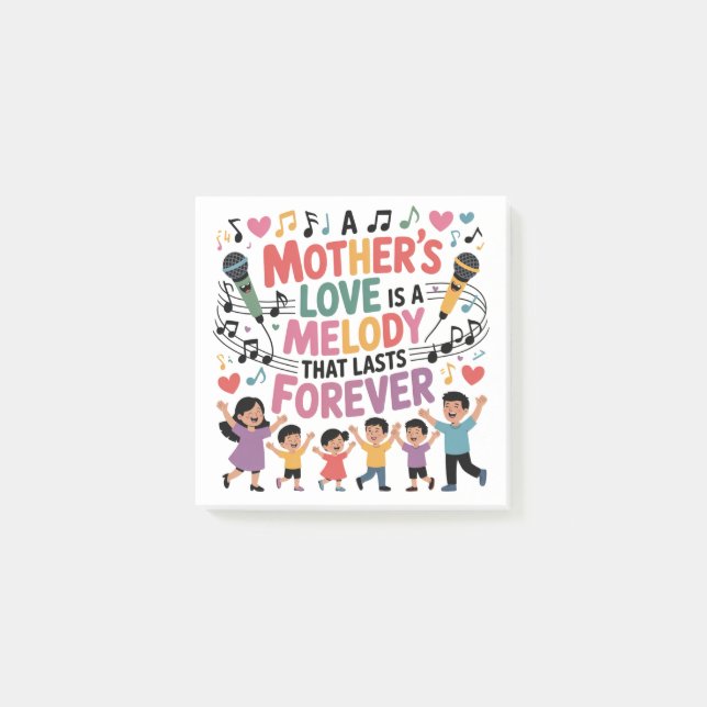 Bloco De Notas O Amor de uma Mãe é uma Melodia que Dura para Semp (Frente)