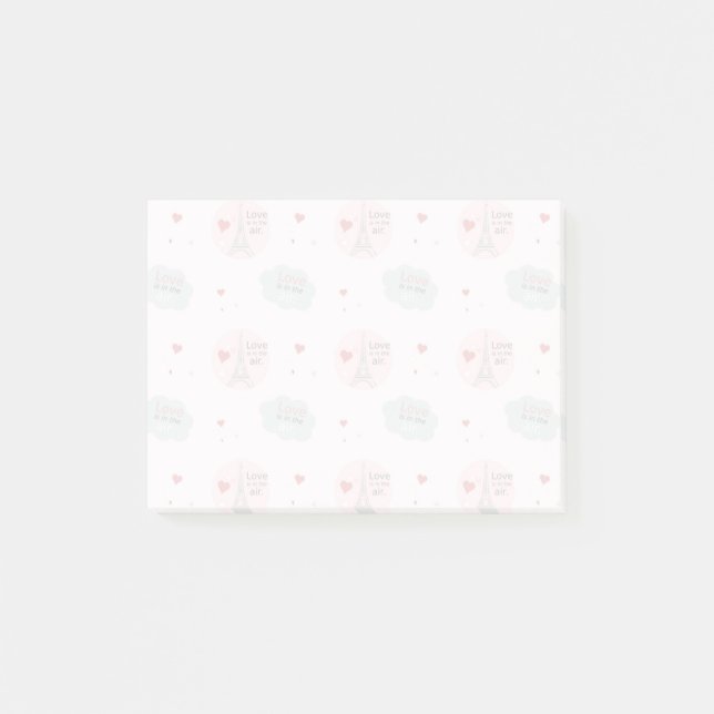 Bloco De Notas O amor está na torre do avião e no padrão de coraç (Frente)