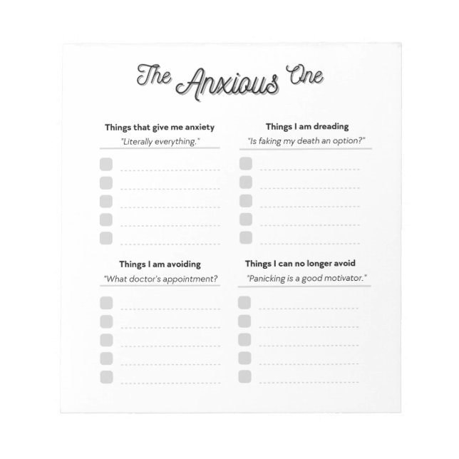 Bloco De Notas O Ansioso Notepad (Frente)