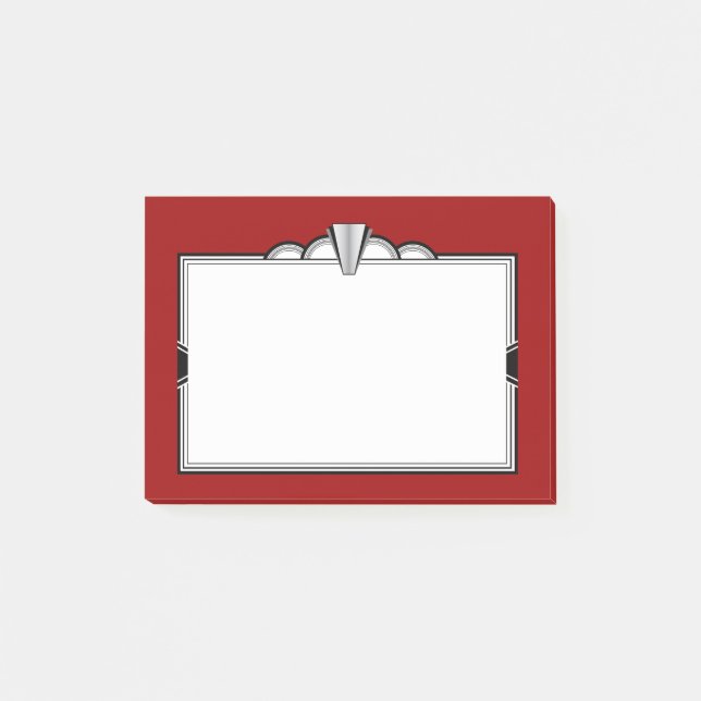 Bloco De Notas O art deco enegrece, branco & obscuridade - (Frente)