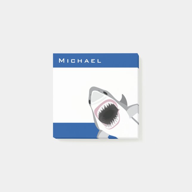 Bloco De Notas O ataque do tubarão adiciona seu nome engraçado (Frente)