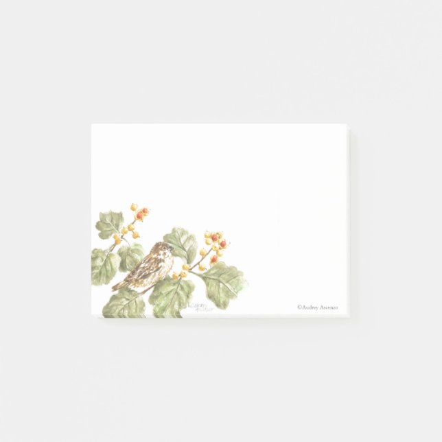 Bloco De Notas O Autumn Pads Notas de Pássaro Passa Notas de Post (Frente)