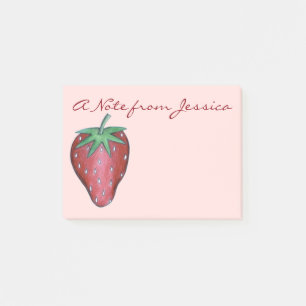 Bloco De Notas O Berry de Fruta de Morango Vermelho Personalizado