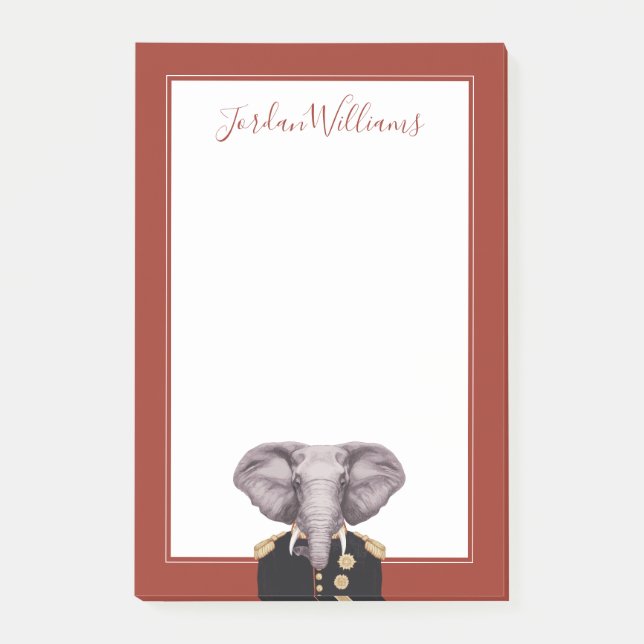 Bloco De Notas O capitão Elefante | adiciona seu nome (Frente)