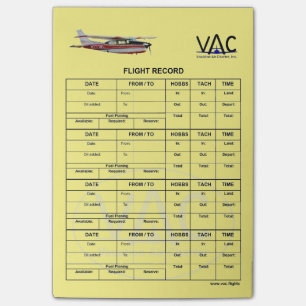 Bloco De Notas O Cargo-it® gravado vôo de N777WL nota 4 x 6
