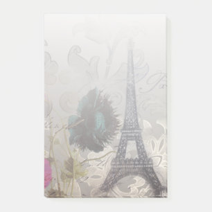 Bloco De Notas o cinza roda torre Eiffel moderna de Paris do
