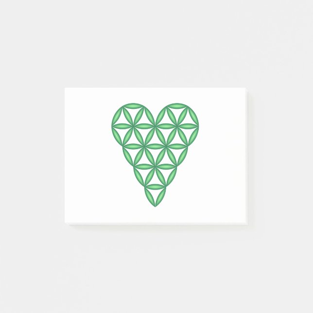 Bloco De Notas O Coração Da Vida - Verde/3D. (Frente)