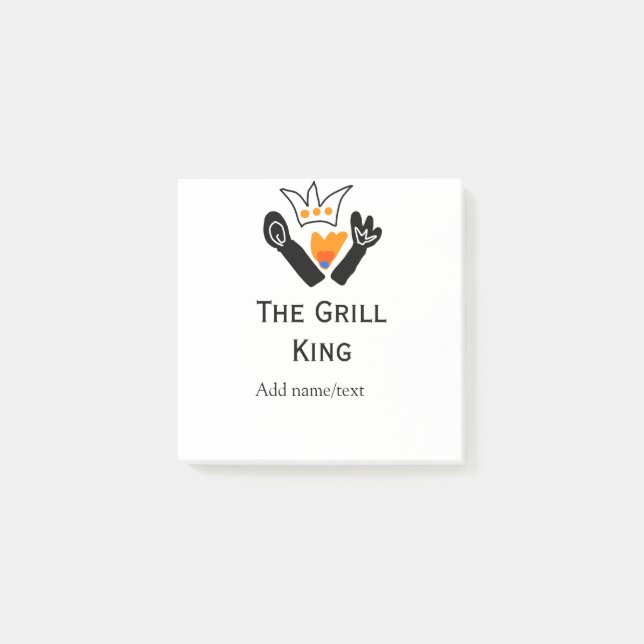 Bloco De Notas O cozinhar de texto do nome da adição de churrasco (Frente)