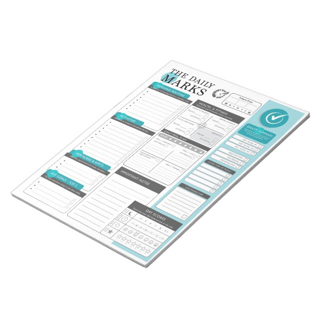 Bloco De Notas O Daily Marks - Planejamento Diário em Detalhe (Inclinado)