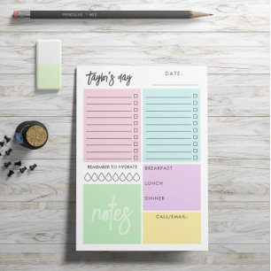 Bloco De Notas O Dia Organizado Colorido a Fazer Lista Anotações 