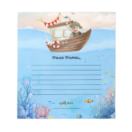 Bloco De Notas O-fish-ally One Fishing Birthday Time Capsule Card
