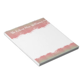 Bloco De Notas O Futuro Monograma de Casamento Bride Rosa Verde