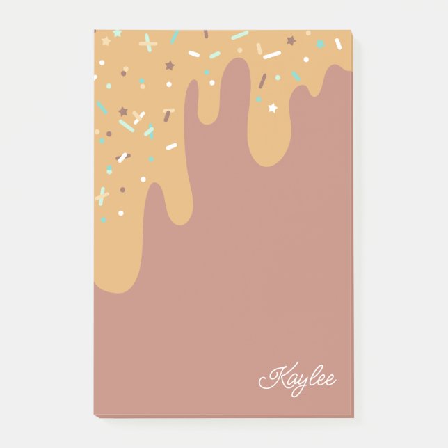 Bloco De Notas O Glacé de Caramelo delicioso borra seu nome (Frente)