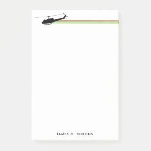 Bloco De Notas O helicóptero de UH-1 Huey listrado personaliza o