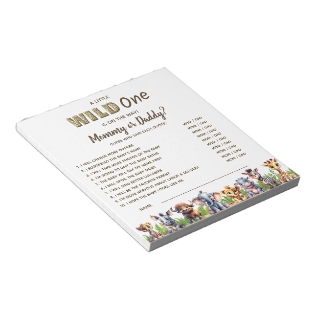 Bloco De Notas O Jogo do Tema Safari Adivinha Quem (Inclinado)