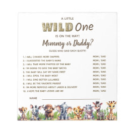 Bloco De Notas O Jogo do Tema Safari Adivinha Quem