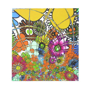Bloco De Notas O mais recente e colorido padrão floral de arte de