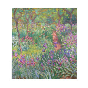 Bloco De Notas o monet floresce o vintage -íris-jardim-em-giverny