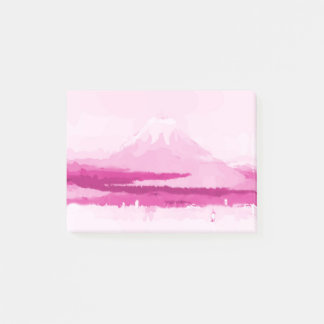 Bloco De Notas O Monte Fuji posta-o rosa, uma linda aquarela