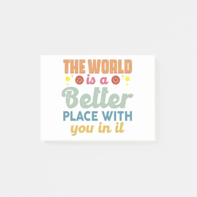 Bloco De Notas O Mundo É Um Lugar Melhor Com Você Nele (Frente)