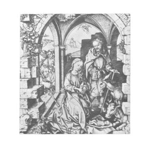 Bloco De Notas O Nascimento de Jesus (por Martin Schongauer)