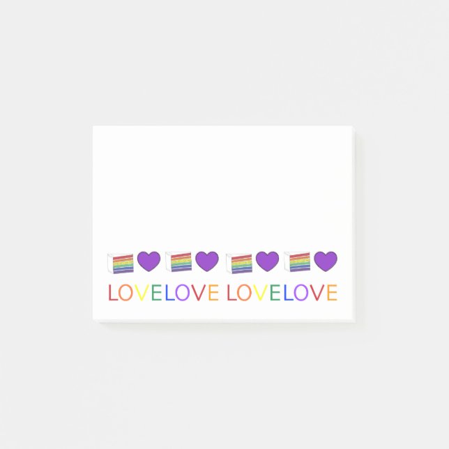 Bloco De Notas O Orgulho gay do Rainbow Cake Purple HearVE Posta (Frente)