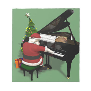 Bloco De Notas O Pai Natal Jogando Piano