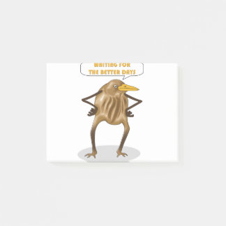 Bloco De Notas O Pássaro Que Parece Engraçado Está Esperando Os D