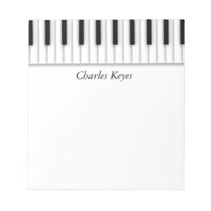 Bloco De Notas O piano da música fecha o branco preto