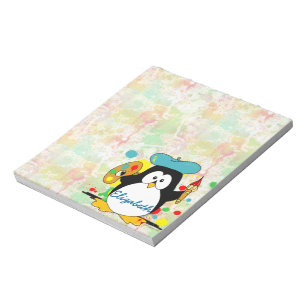 Bloco De Notas O pintor artístico do pinguim personaliza