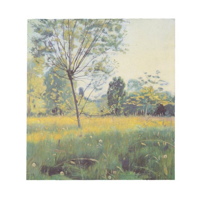 Bloco De Notas O Prado Dourado (por Ferdinand Hodler) (Frente)
